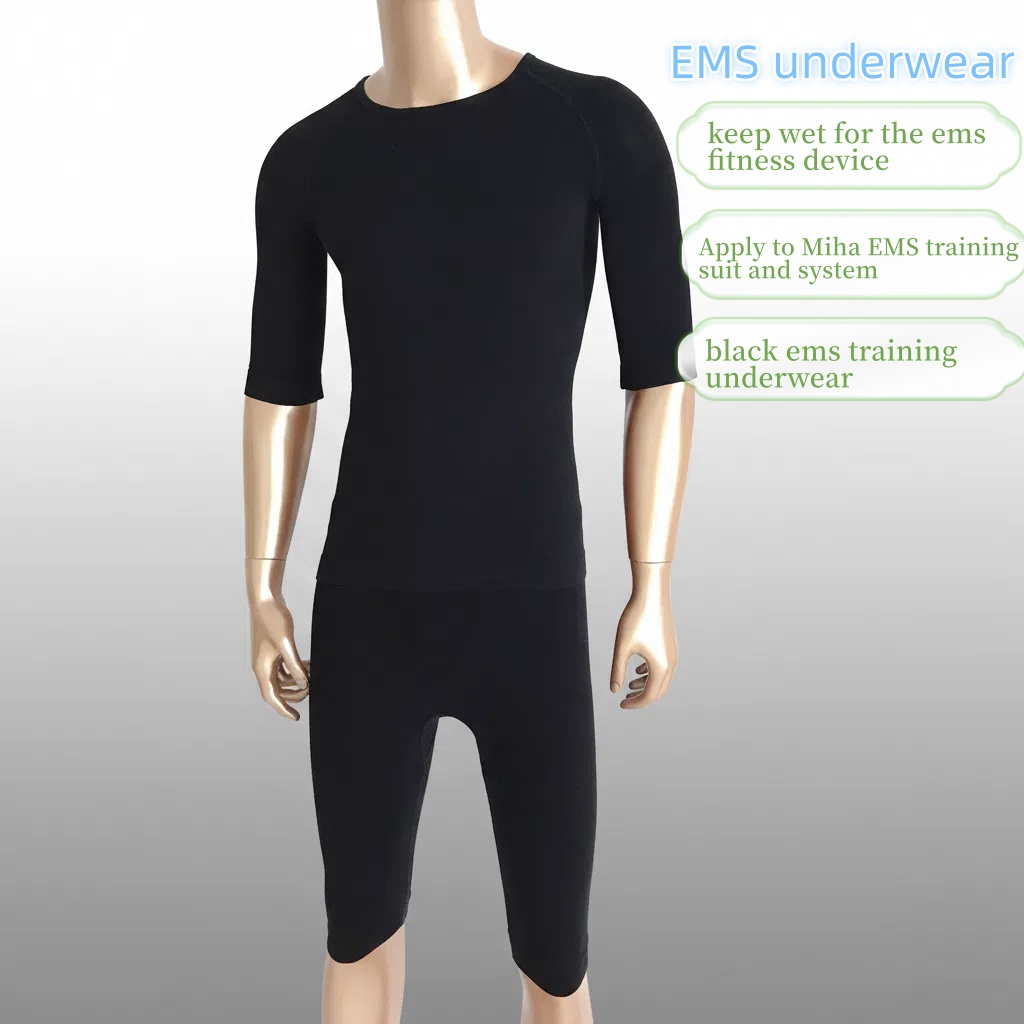 Home Gym App - 블랙 미하 바디텍 트레이닝 슈트 EMS