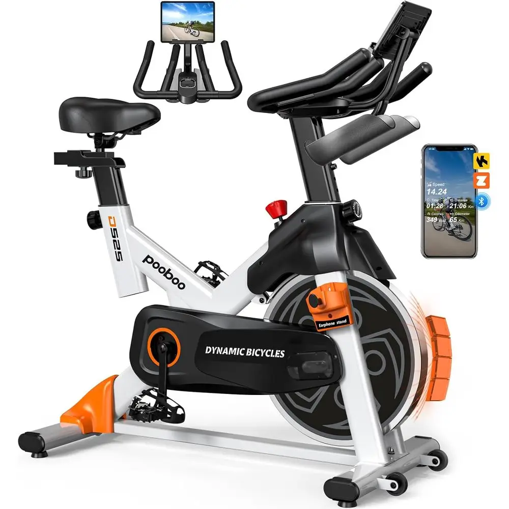 앱이 포함된 무소음 자기식 운동 자전거, 350lbs  - Home Gym Bike 리뷰 및 가격